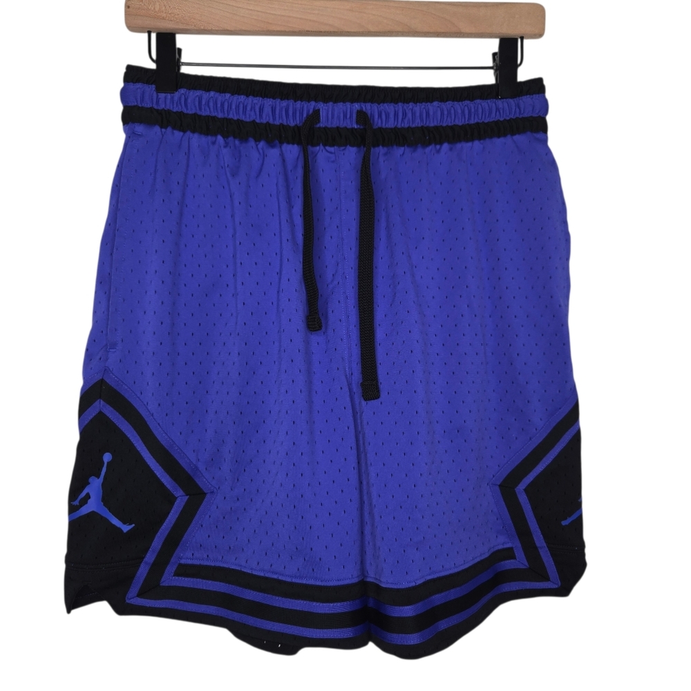Jordan Mens Lapis Purple Black Mesh Diamond Basketball Shorts Medium